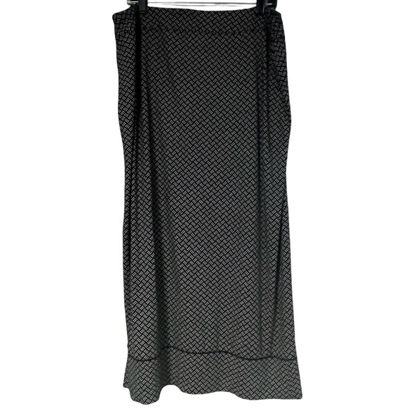 J.Jill Wearever Collection Womens Black White Geometric Maxi Skirt Size L - Picture 5 of 7